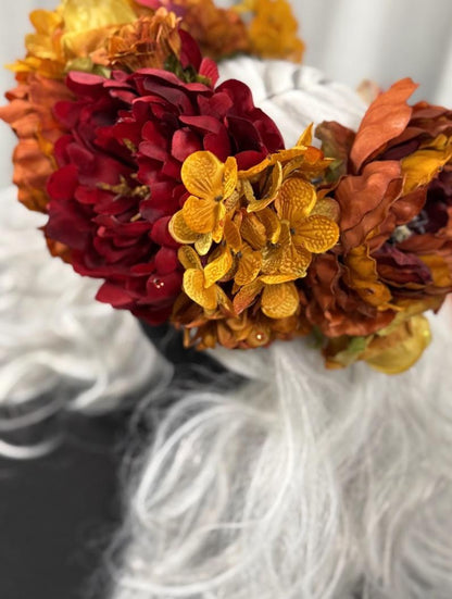 Harvest Ember Floral Garland | Tiara, Flower Crown, Elven Headpiece, Fairy-core, Ren Faire, Special Occasion Photoshoot