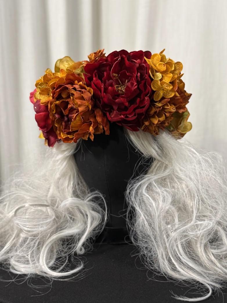 Harvest Ember Floral Garland | Tiara, Flower Crown, Elven Headpiece, Fairy-core, Ren Faire, Special Occasion Photoshoot