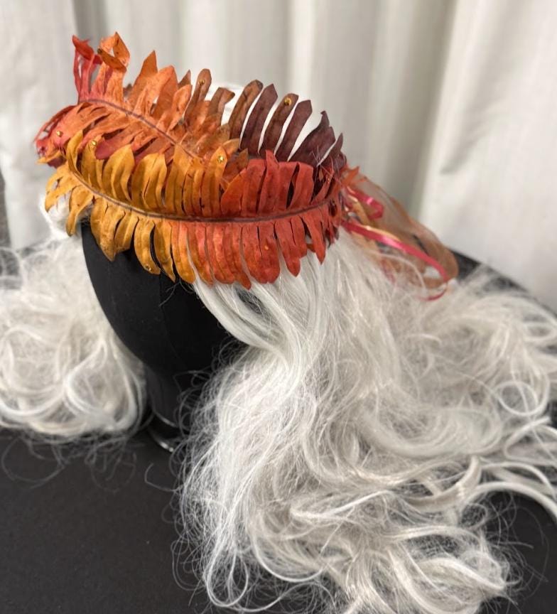 Autumn Flame Fern Garland Headpiece | Tiara, Flower Crown, Elven Headpiece, Fairy-core, Ren Faire, Special Occasion Photoshoot
