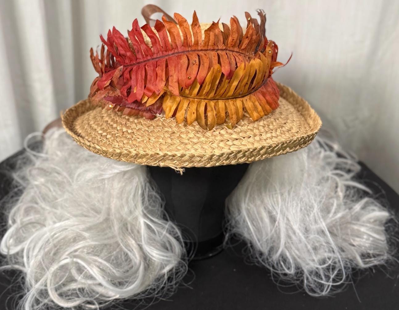 Autumn Flame Fern Garland Headpiece | Tiara, Flower Crown, Elven Headpiece, Fairy-core, Ren Faire, Special Occasion Photoshoot
