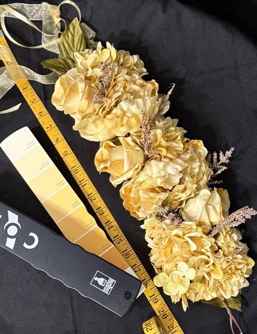 Golden Hour Floral Garland | Tiara, Flower Crown, Elven Headpiece, Fairy-core, Ren Faire, Special Occasion Photoshoot