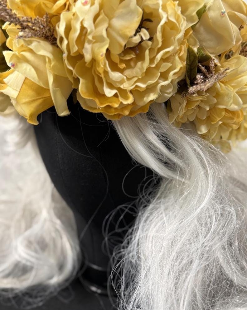 Golden Hour Floral Garland | Tiara, Flower Crown, Elven Headpiece, Fairy-core, Ren Faire, Special Occasion Photoshoot