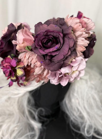 Amethyst Bloom Floral Garland | Tiara, Flower Crown, Elven Headpiece, Fairy-core, Ren Faire, Special Occasion Photoshoot