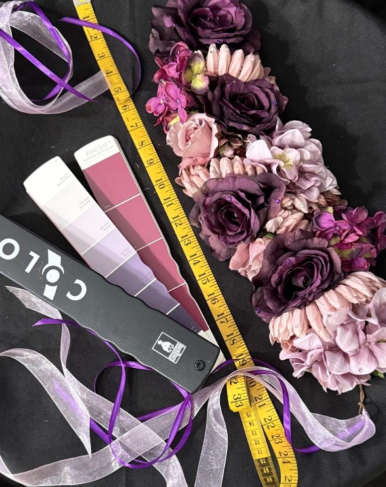 Amethyst Bloom Floral Garland | Tiara, Flower Crown, Elven Headpiece, Fairy-core, Ren Faire, Special Occasion Photoshoot