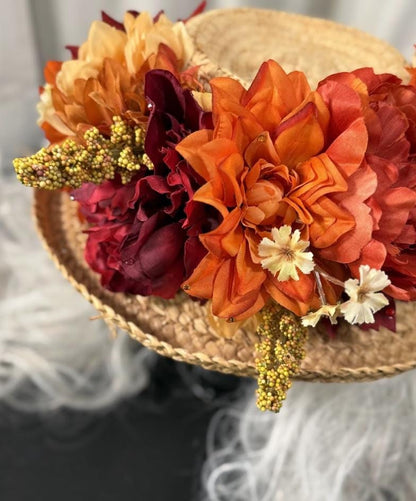Solstice Fire Floral Garland | Tiara, Flower Crown, Elven Headpiece, Fairy-core, Ren Faire, Special Occasion Photoshoot