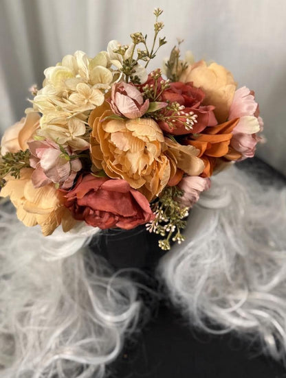 Golden Haze Floral Garland | Tiara, Flower Crown, Elven Headpiece, Fairy-core, Ren Faire, Special Occasion Photoshoot