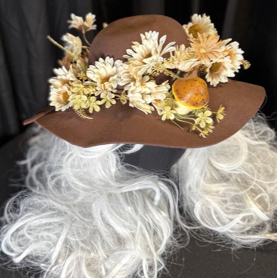 Daisy Chain Woodland Boho Hat – Mushroom Hat, Cottagecore Hat, Fairy Garden Hat, Floral Wide Brim Hat, Festival Hat