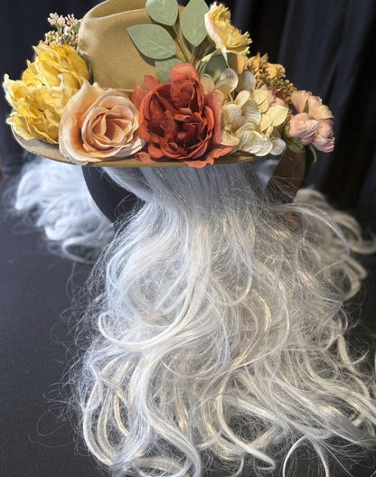 Sunset Dune Boho Floral Hat – Bohemian Wide Brim Hat, Festival Hat, Floral Crown Hat, Desert Style, Summer Hat, Cottagecore