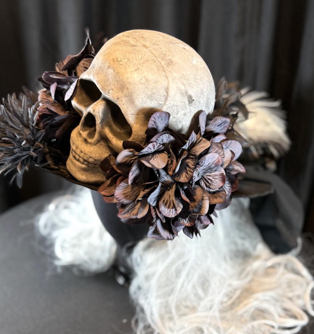 Dead Men Tell No Tales Pirate Hat – Skull Tricorn Hat, Gothic Pirate Hat, Renaissance Faire Costume, LARP Headpiece, Theatrical Hat