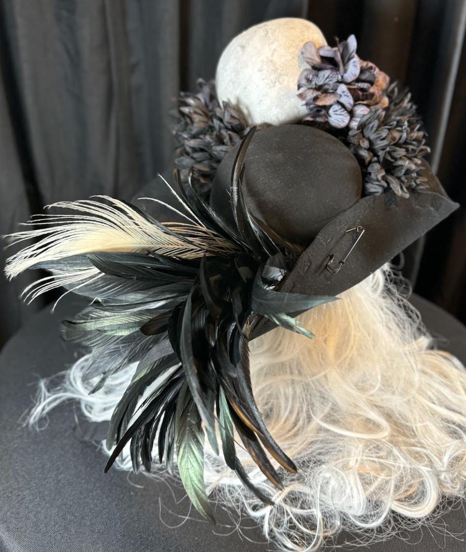 Dead Men Tell No Tales Pirate Hat – Skull Tricorn Hat, Gothic Pirate Hat, Renaissance Faire Costume, LARP Headpiece, Theatrical Hat