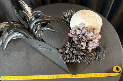 Dead Men Tell No Tales Pirate Hat – Skull Tricorn Hat, Gothic Pirate Hat, Renaissance Faire Costume, LARP Headpiece, Theatrical Hat