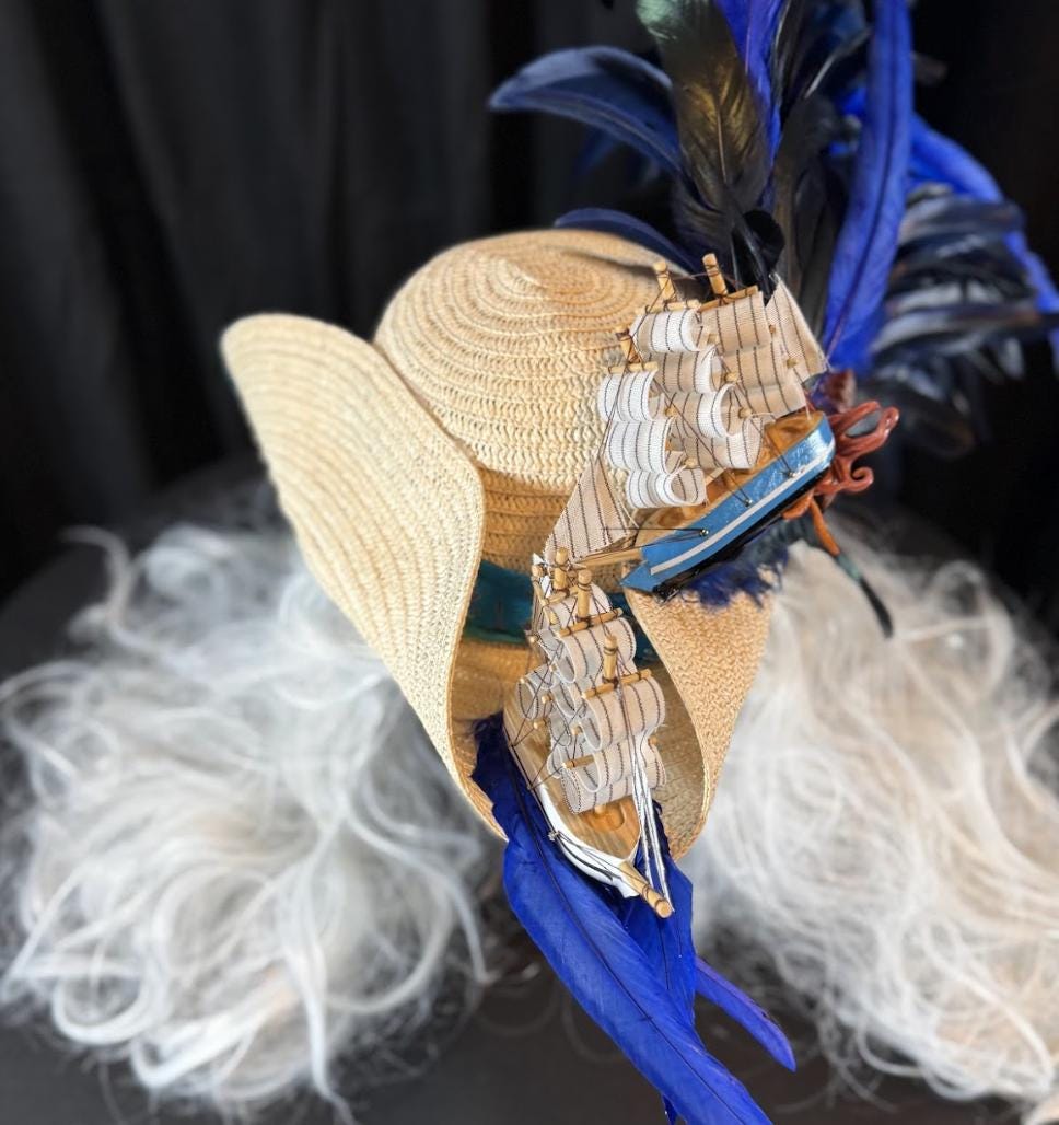 The Chase Pirate Hat – Kraken Battle Hat, Storytelling Costume Hat, LARP Headpiece, Renaissance Faire Pirate, Theatrical Headwear