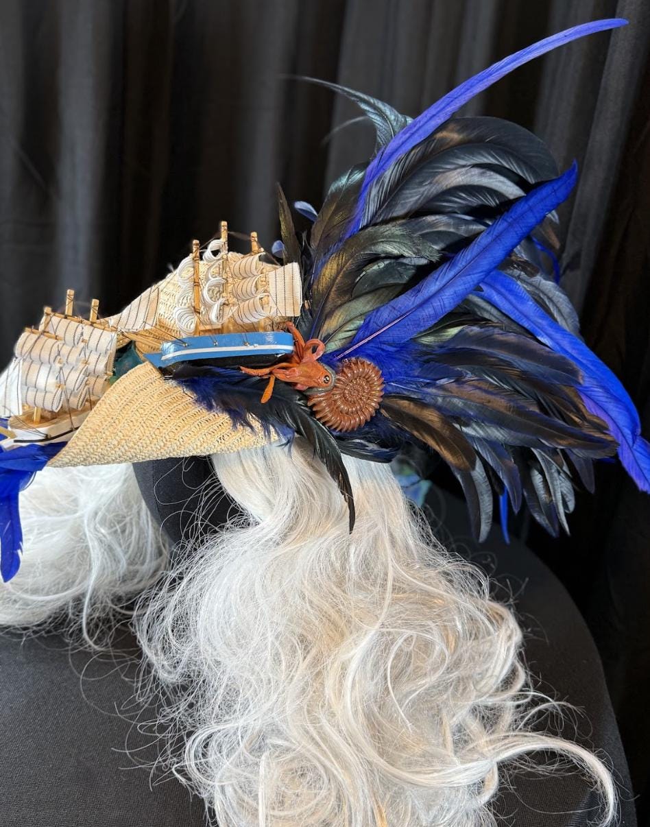 The Chase Pirate Hat – Kraken Battle Hat, Storytelling Costume Hat, LARP Headpiece, Renaissance Faire Pirate, Theatrical Headwear
