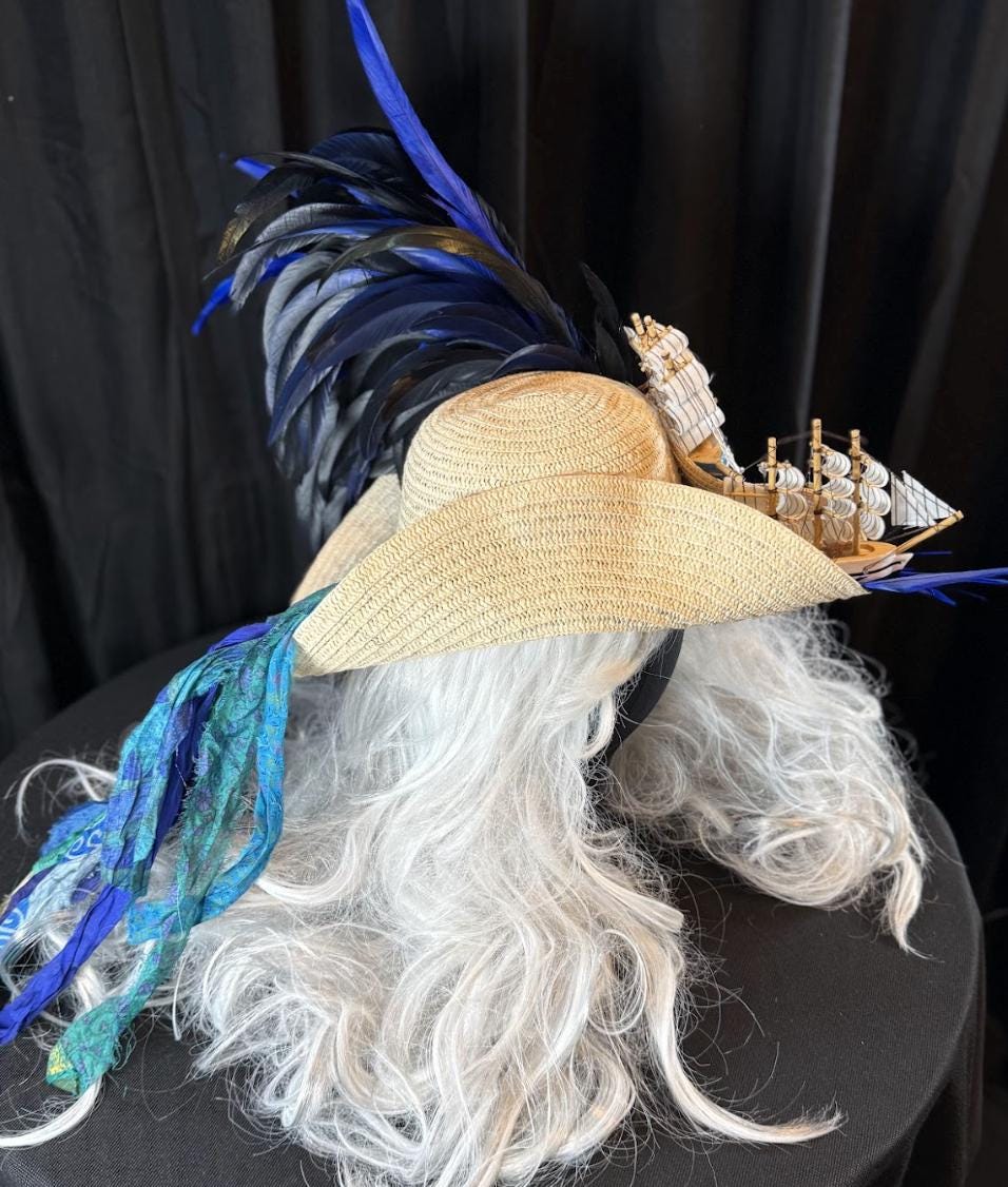 The Chase Pirate Hat – Kraken Battle Hat, Storytelling Costume Hat, LARP Headpiece, Renaissance Faire Pirate, Theatrical Headwear