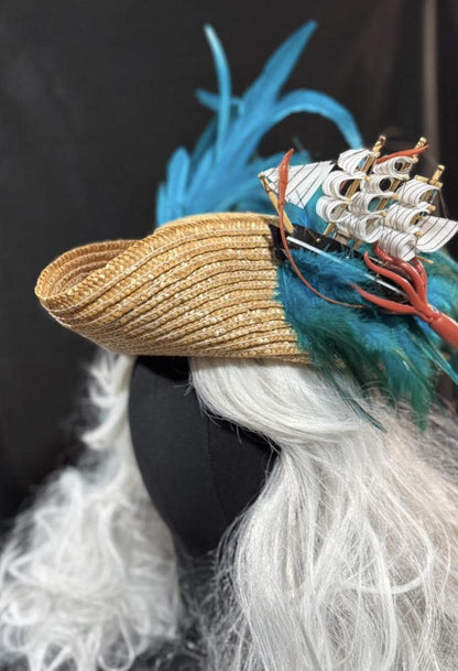 One Piece (at a Time) Pirate Hat – Kraken Ship Hat, Storytelling Costume Hat, LARP Headpiece, Renaissance Faire Pirate, Theatrical Headwear