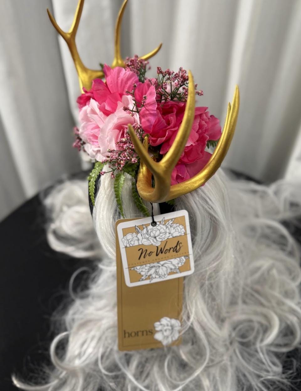 Heart of Spring Antler Headdress, Floral Horn Crown, Fairy Flower Crown, Elven Tiara, Woodland Headpiece, Ren Faire Costume, Photoshoot Prop