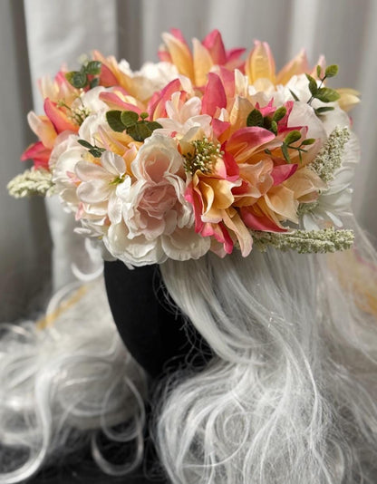 Summer Sizzle Halo Headdress, Flower Crown, Fairy Crown, Festival Headpiece,  Floral Headpiece, Ren Faire Costume, Photoshoot Prop