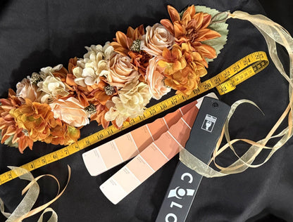 Amber Harvest Floral Garland | Flower Tiara, Flower Crown, Elven Princess Headpiece, Fairy-core, Ren Faire, Special Occasion Photoshoot