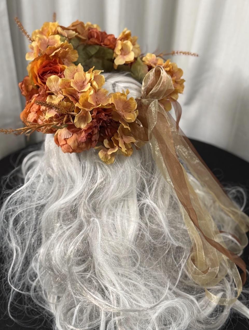 Autumn Ember Floral Garland | Flower Tiara, Flower Crown, Elven Princess Headpiece, Fairy-core, Ren Faire, Special Occasion Photoshoot
