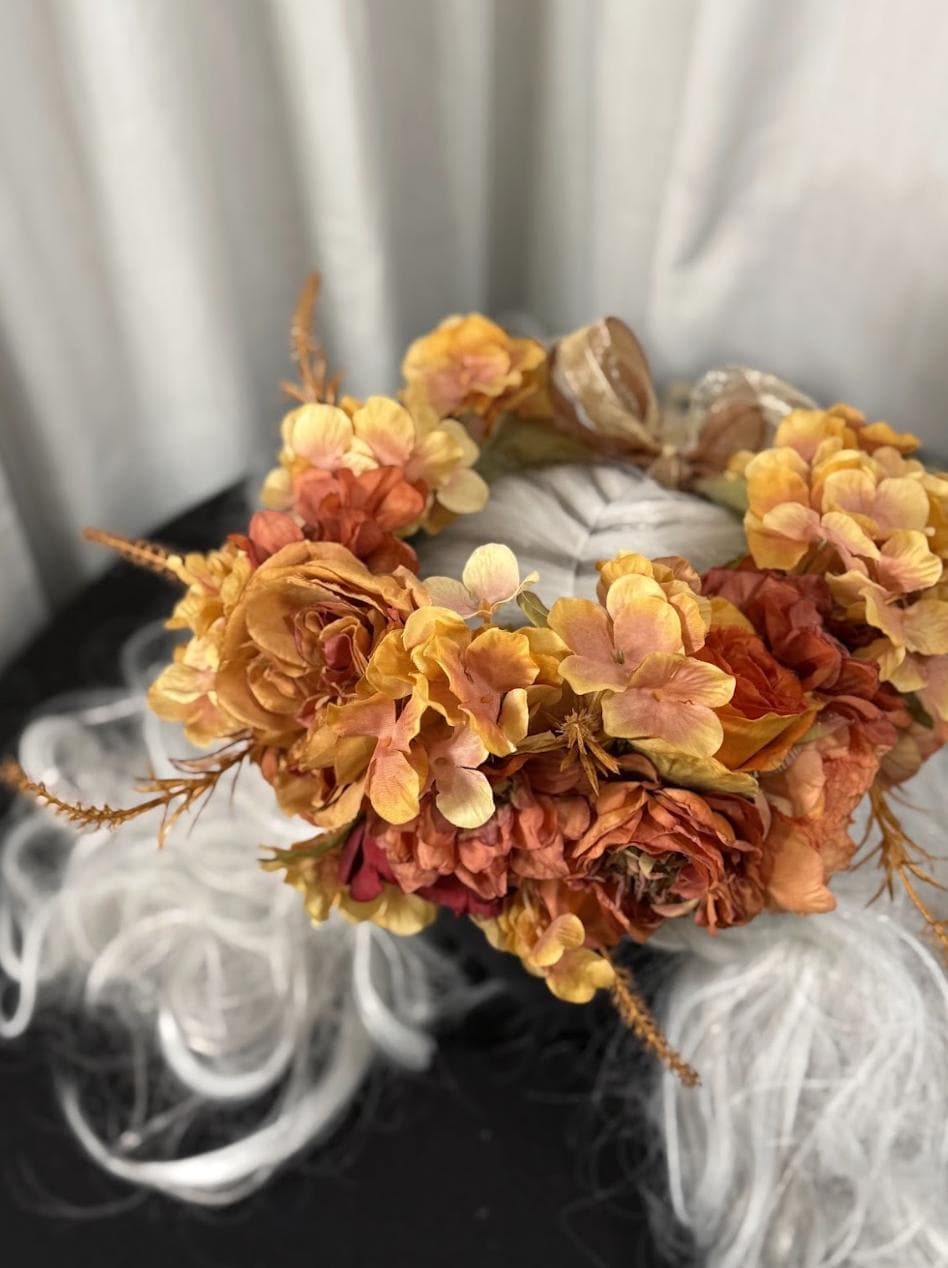 Autumn Ember Floral Garland | Flower Tiara, Flower Crown, Elven Princess Headpiece, Fairy-core, Ren Faire, Special Occasion Photoshoot