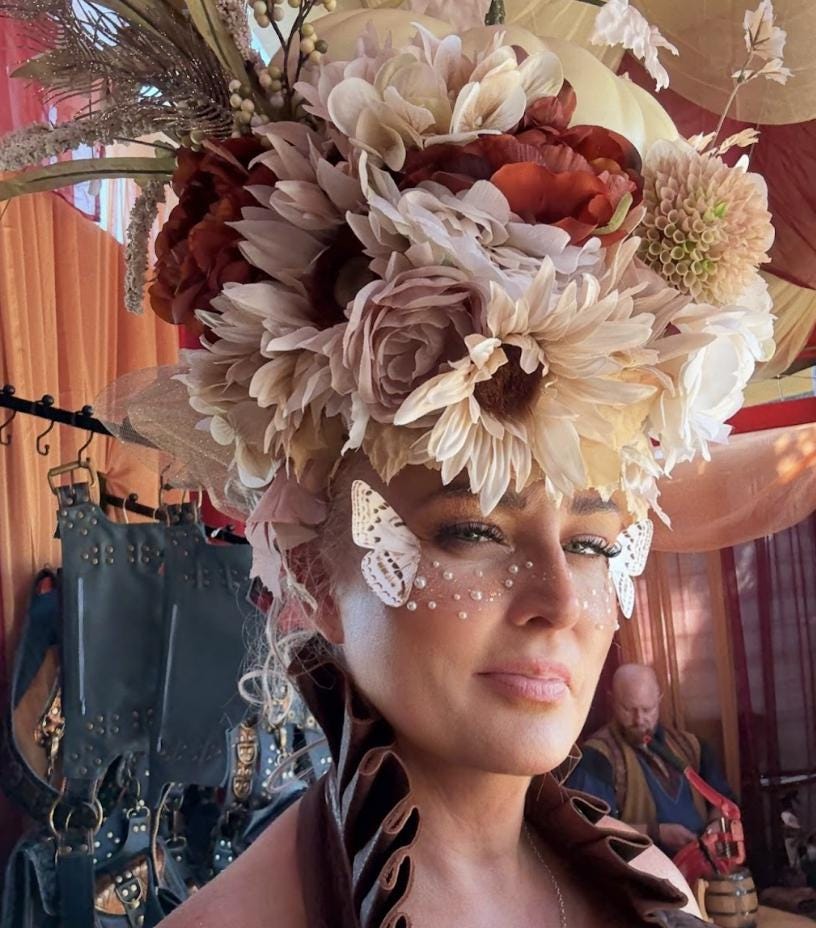 Harvest Moon Queen Fascinator, Pumpkin Crown, Autumn Headdress, Fall Festival Crown, Woodland Queen Headpiece, Ren Faire, Fantasy Photoshoot
