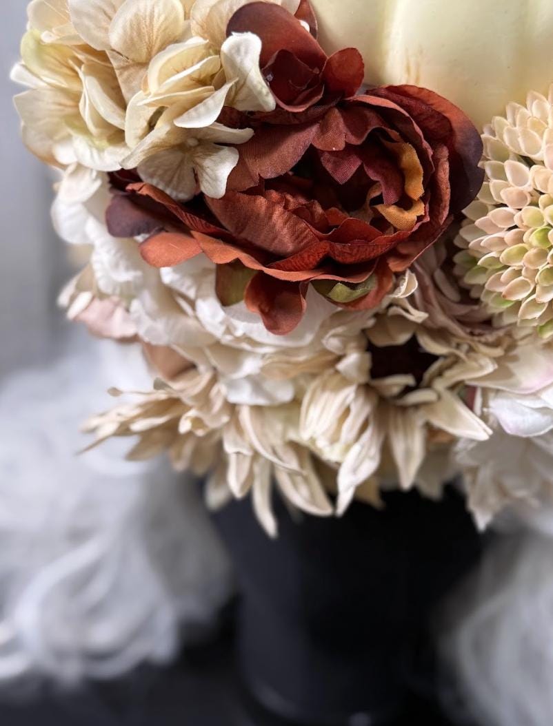 Harvest Moon Queen Fascinator, Pumpkin Crown, Autumn Headdress, Fall Festival Crown, Woodland Queen Headpiece, Ren Faire, Fantasy Photoshoot