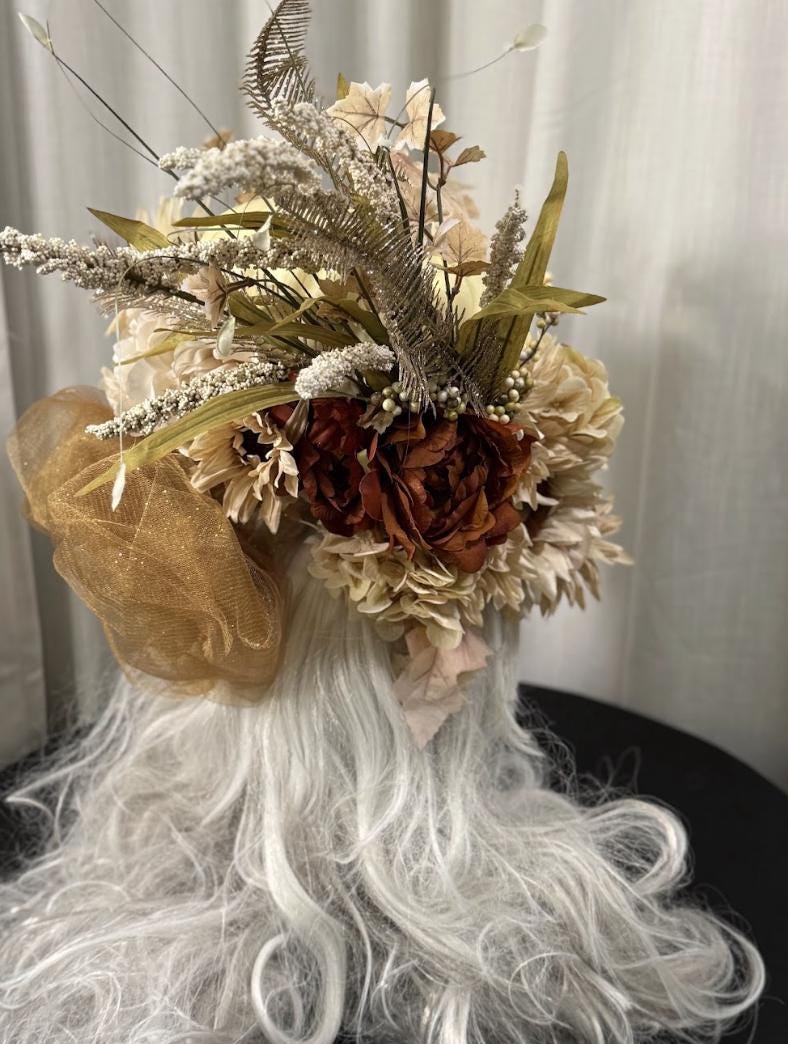 Harvest Moon Queen Fascinator, Pumpkin Crown, Autumn Headdress, Fall Festival Crown, Woodland Queen Headpiece, Ren Faire, Fantasy Photoshoot