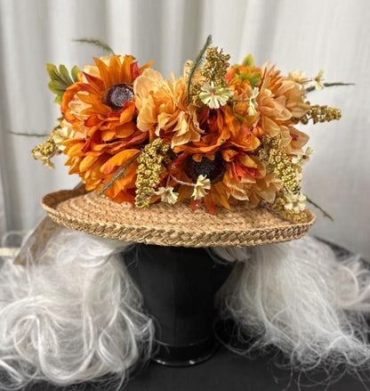 Spiced Sunset Floral Garland | Flower Tiara, Flower Crown, Elven Princess Headpiece, Fairy-core, Ren Faire, Special Occasion Photoshoot
