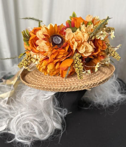 Spiced Sunset Floral Garland | Flower Tiara, Flower Crown, Elven Princess Headpiece, Fairy-core, Ren Faire, Special Occasion Photoshoot