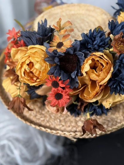 Pumpkin Spice - Hold the Latte Floral Garland | Tiara, Flower Crown, Elven Headpiece, Fairy-core, Ren Faire, Special Occasion Photoshoot