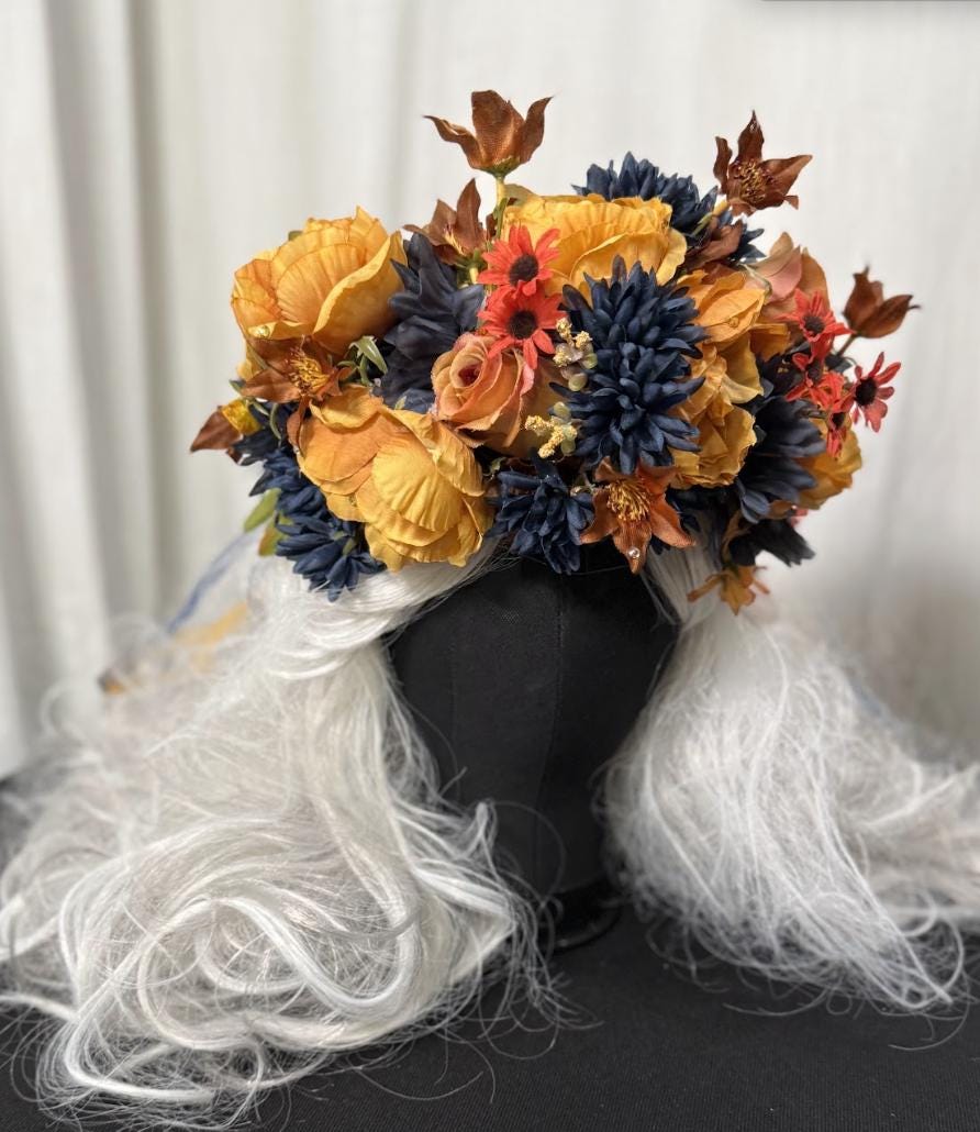 Pumpkin Spice - Hold the Latte Floral Garland | Tiara, Flower Crown, Elven Headpiece, Fairy-core, Ren Faire, Special Occasion Photoshoot