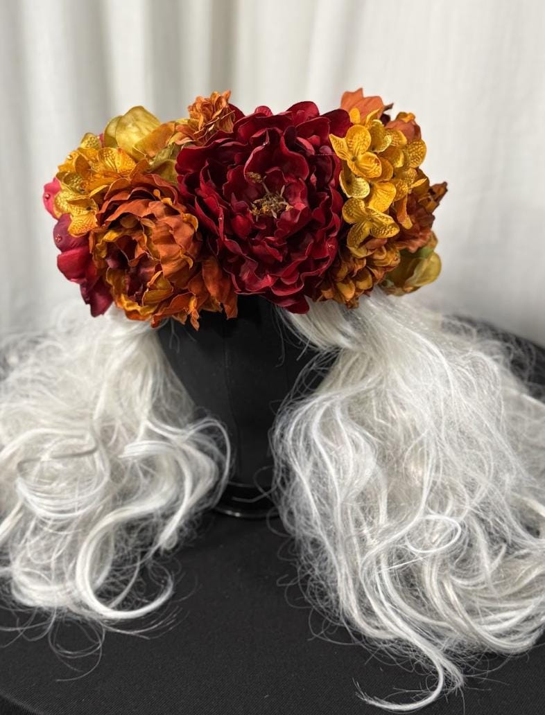 Harvest Ember Floral Garland | Tiara, Flower Crown, Elven Headpiece, Fairy-core, Ren Faire, Special Occasion Photoshoot