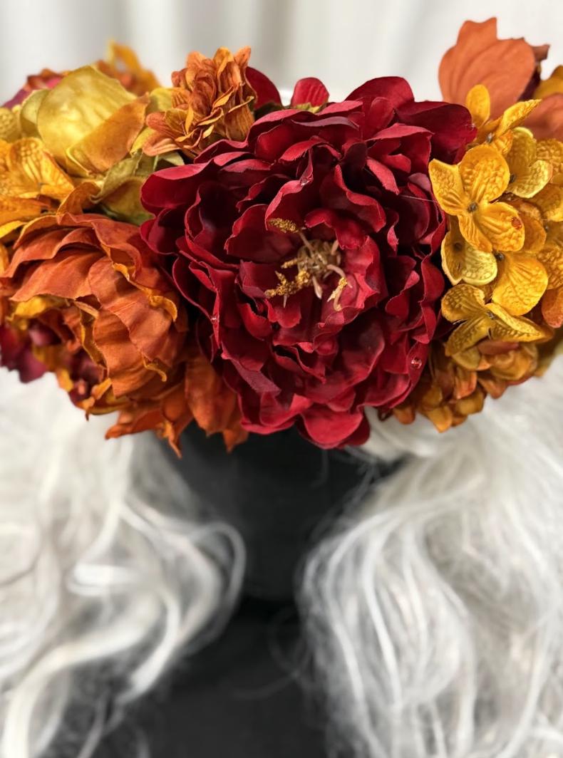 Harvest Ember Floral Garland | Tiara, Flower Crown, Elven Headpiece, Fairy-core, Ren Faire, Special Occasion Photoshoot
