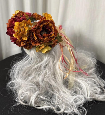 Harvest Ember Floral Garland | Tiara, Flower Crown, Elven Headpiece, Fairy-core, Ren Faire, Special Occasion Photoshoot