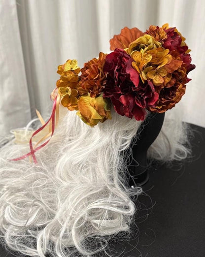 Harvest Ember Floral Garland | Tiara, Flower Crown, Elven Headpiece, Fairy-core, Ren Faire, Special Occasion Photoshoot