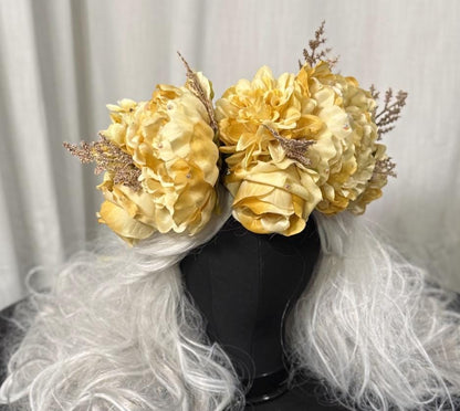 Golden Hour Floral Garland | Tiara, Flower Crown, Elven Headpiece, Fairy-core, Ren Faire, Special Occasion Photoshoot