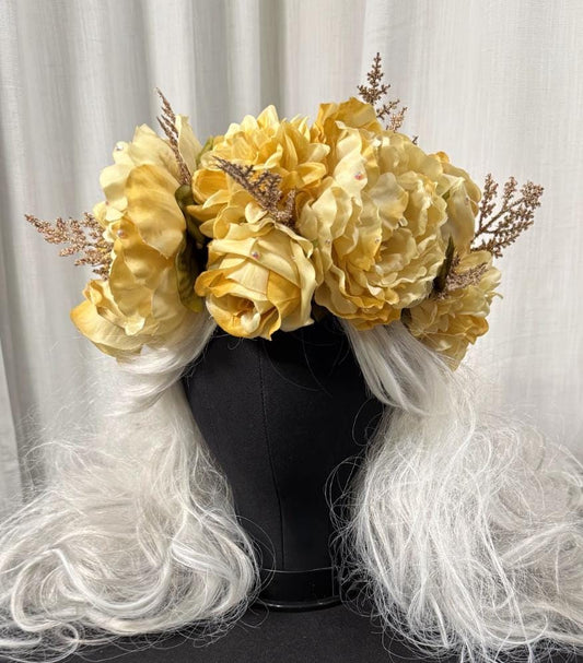 Golden Hour Floral Garland | Tiara, Flower Crown, Elven Headpiece, Fairy-core, Ren Faire, Special Occasion Photoshoot