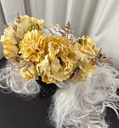 Golden Hour Floral Garland | Tiara, Flower Crown, Elven Headpiece, Fairy-core, Ren Faire, Special Occasion Photoshoot