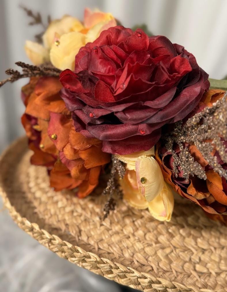 Fireside Bloom Floral Garland | Tiara, Flower Crown, Elven Headpiece, Fairy-core, Ren Faire, Special Occasion Photoshoot