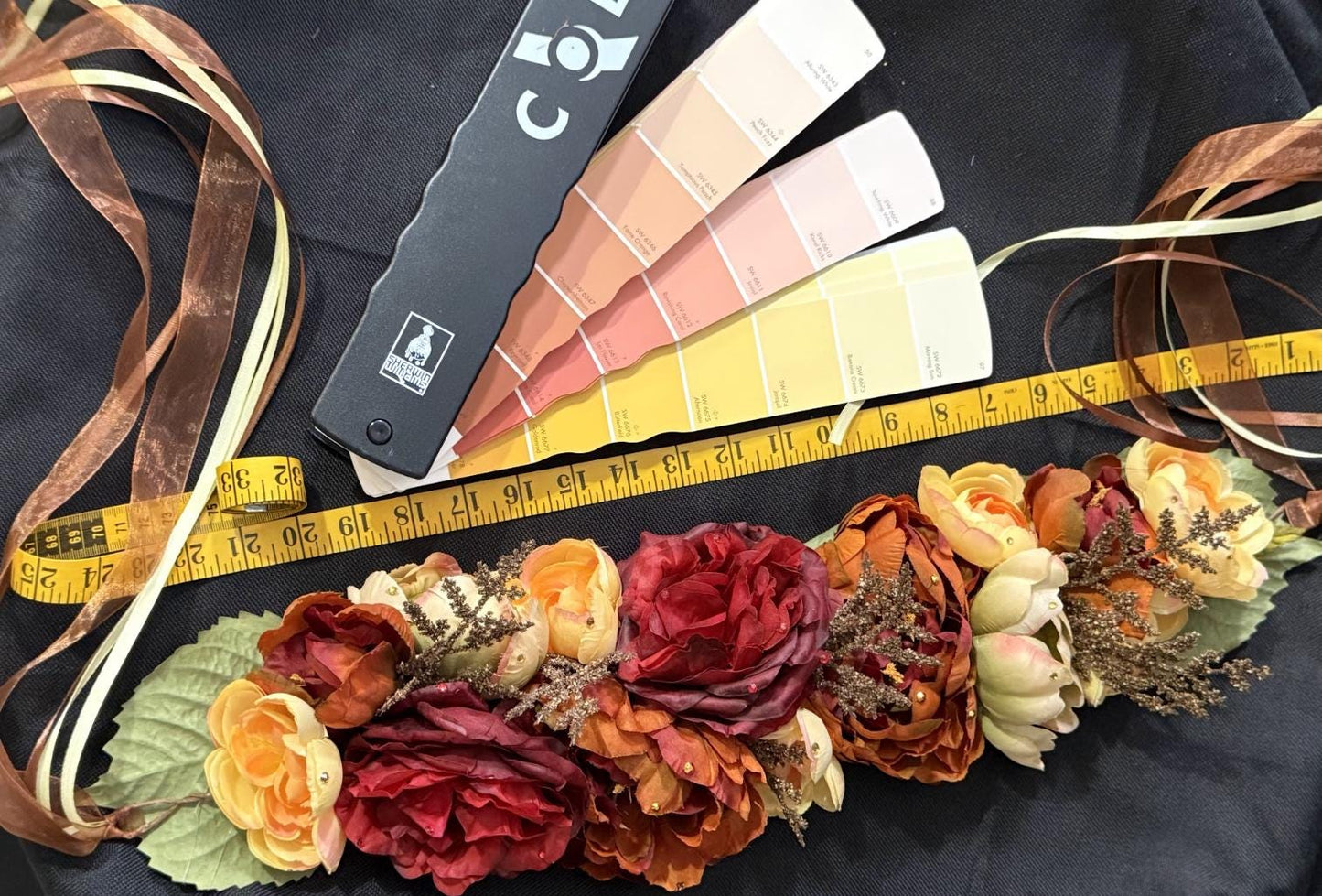 Fireside Bloom Floral Garland | Tiara, Flower Crown, Elven Headpiece, Fairy-core, Ren Faire, Special Occasion Photoshoot