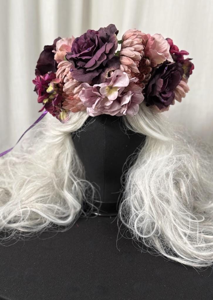 Amethyst Bloom Floral Garland | Tiara, Flower Crown, Elven Headpiece, Fairy-core, Ren Faire, Special Occasion Photoshoot