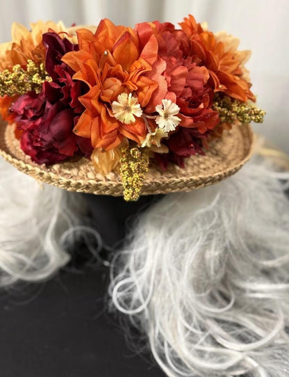 Solstice Fire Floral Garland | Tiara, Flower Crown, Elven Headpiece, Fairy-core, Ren Faire, Special Occasion Photoshoot