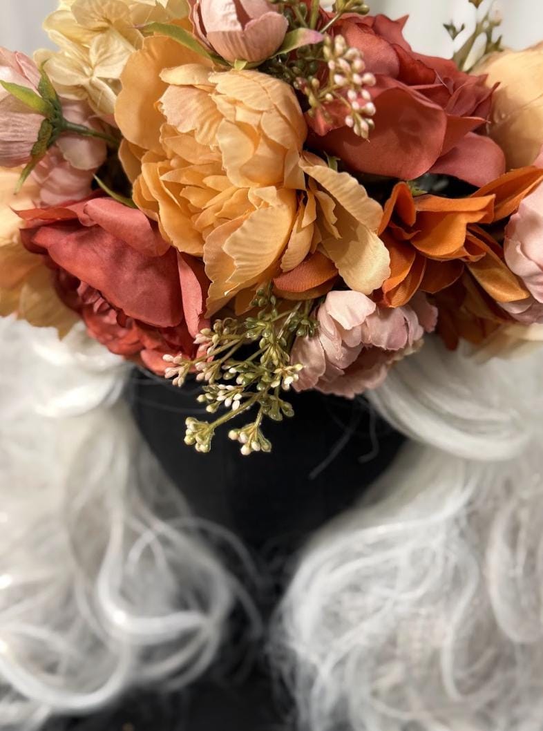 Golden Haze Floral Garland | Tiara, Flower Crown, Elven Headpiece, Fairy-core, Ren Faire, Special Occasion Photoshoot