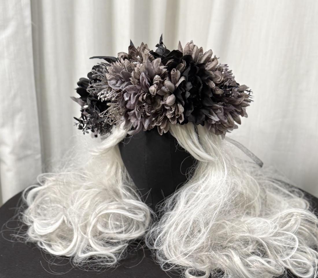 Midnight Thistle Floral Garland | Tiara, Flower Crown, Elven Headpiece, Fairy-core, Ren Faire, Special Occasion Photoshoot