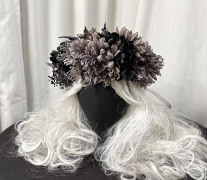 Midnight Thistle Floral Garland | Tiara, Flower Crown, Elven Headpiece, Fairy-core, Ren Faire, Special Occasion Photoshoot