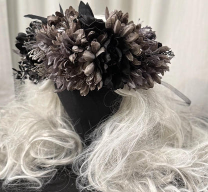 Midnight Thistle Floral Garland | Tiara, Flower Crown, Elven Headpiece, Fairy-core, Ren Faire, Special Occasion Photoshoot