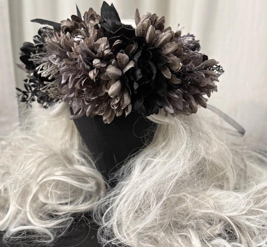Midnight Thistle Floral Garland | Tiara, Flower Crown, Elven Headpiece, Fairy-core, Ren Faire, Special Occasion Photoshoot