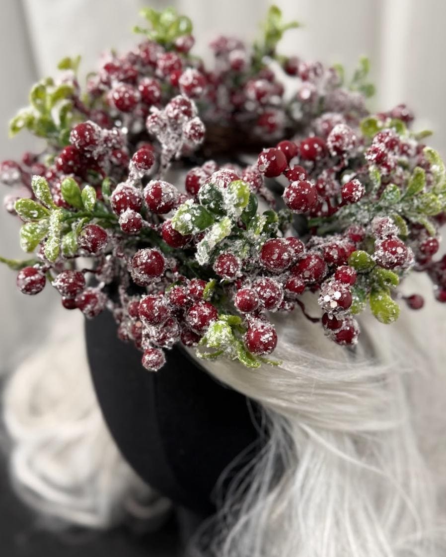 Frostberry Crown Fascinator, Winter Fascinator, Christmas Headpiece, Holiday Headpiece, Berry Crown, Snow Queen Crown, Photoshoot Fascinator