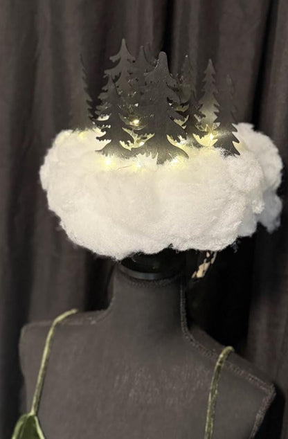 Winterwood Glow Illuminated Fascinator, Light Up Headpiece, LED Winter Crown, Holiday Headpiece, Festival Fascinator, Photoshoot Crown