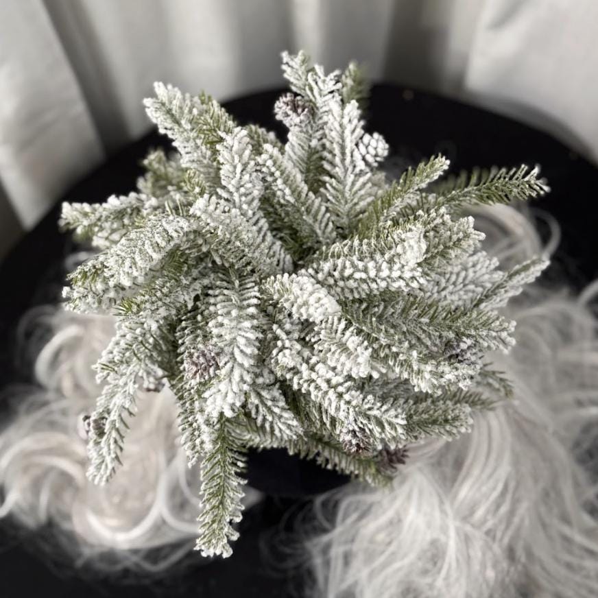 Snowfall Crown Fascinator, Winter Fascinator, Evergreen Crown, Snow Queen Crown, Holiday Headpiece, Forest Headpiece, Photoshoot Fascinator